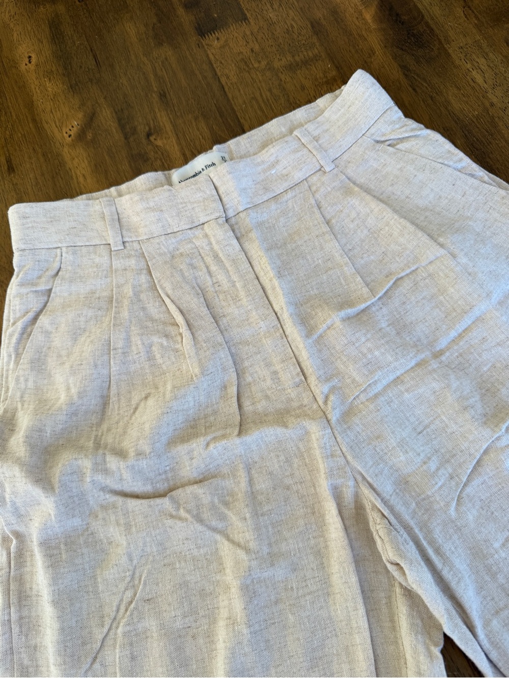 Abercrombie & Fitch Light Beige Linen Trousers